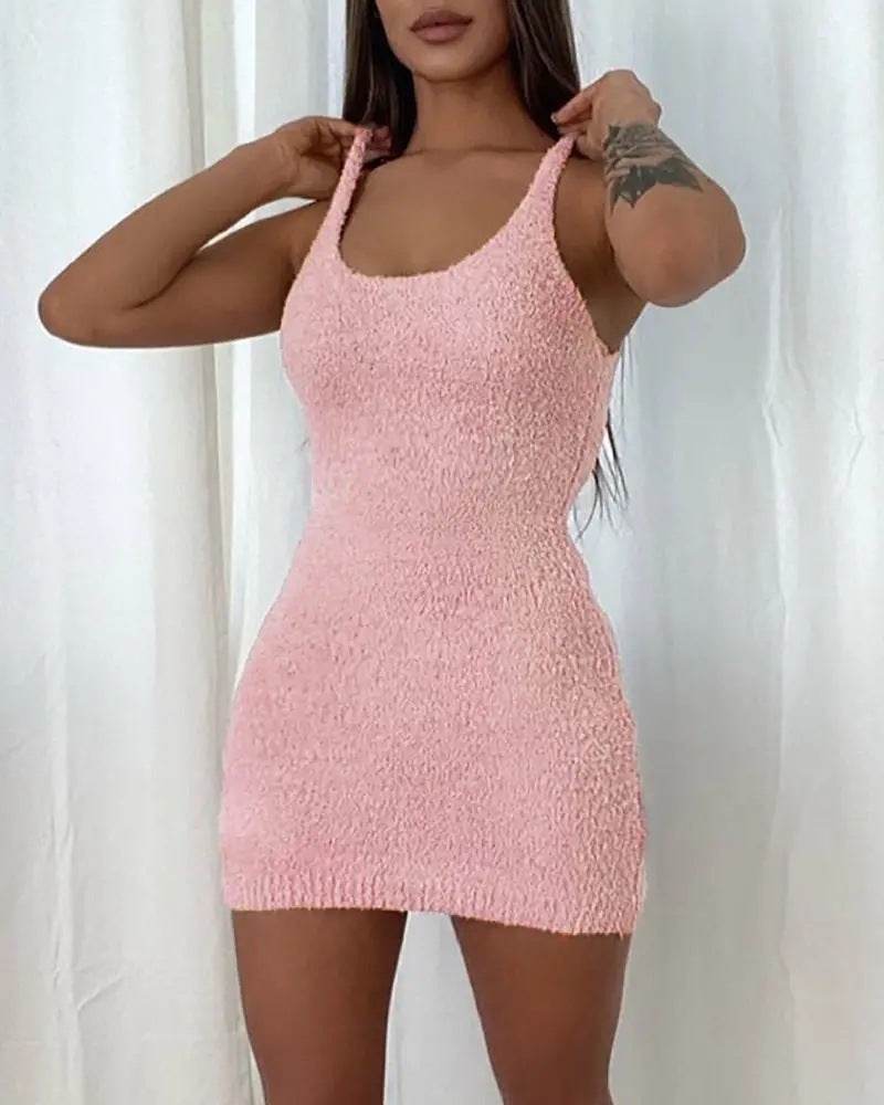 Casual Cotton Slip Dress Suit - Mubimart