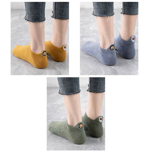 Socks Women's Socks Shallow Mouth Cotton Boat Socks Couples Mid-tube Low - Mubimart