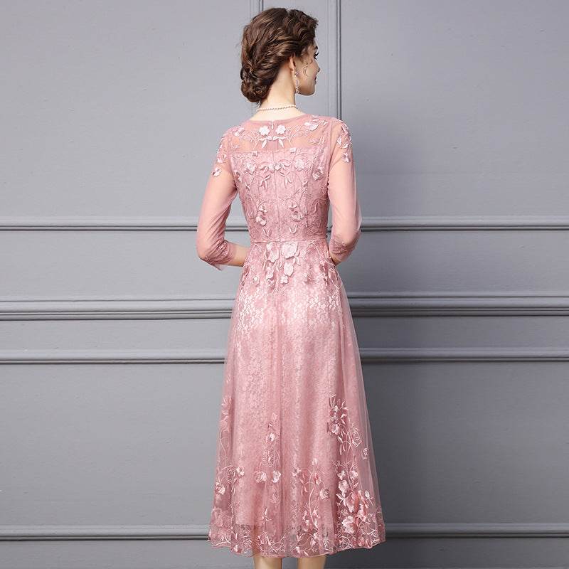 Formal Occasion Delicate Nailed Diamond Long Dress - Mubimart