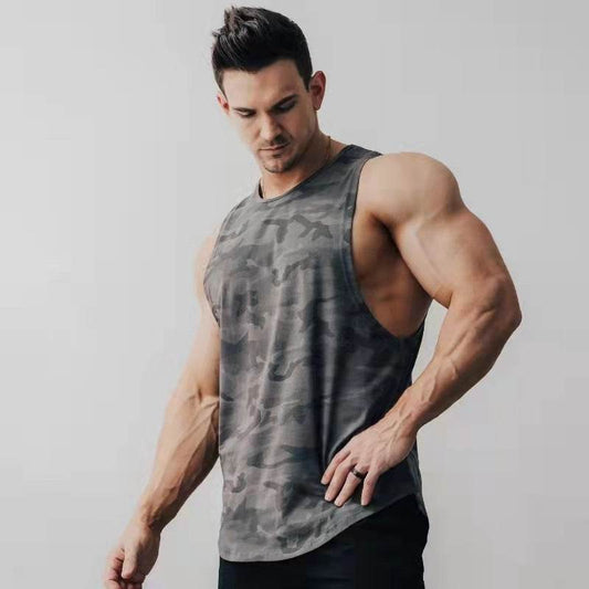 Men's Casual Sports Running Fitness Camouflage Undershirt - Mubimart
