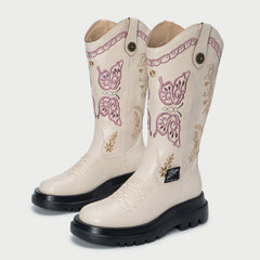 All-match Butterfly Embroidery Cowboy Boot