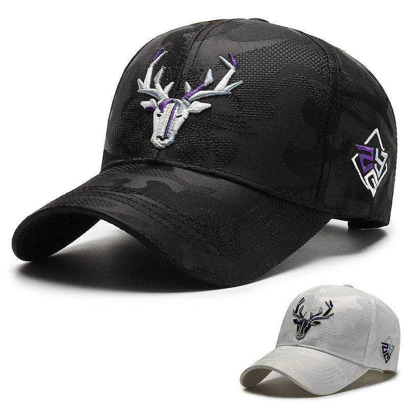 Embroidery Hat Elk Peaked Cap - Mubimart