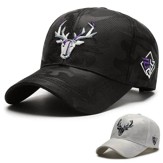 Embroidery Hat Elk Peaked Cap - Mubimart