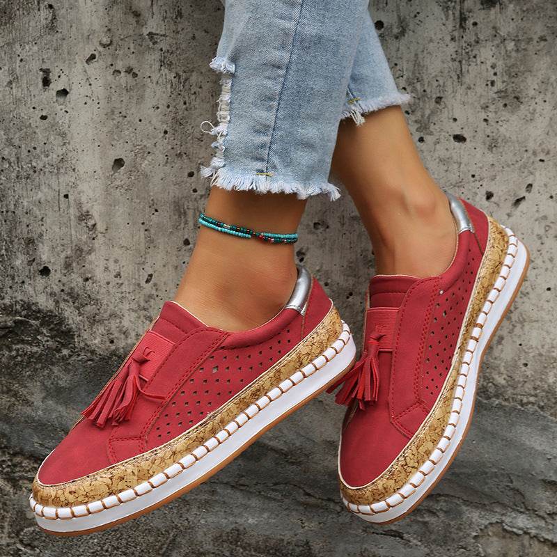 Tassel Flats Loafers Women Casual Cozy Shoes - Mubimart