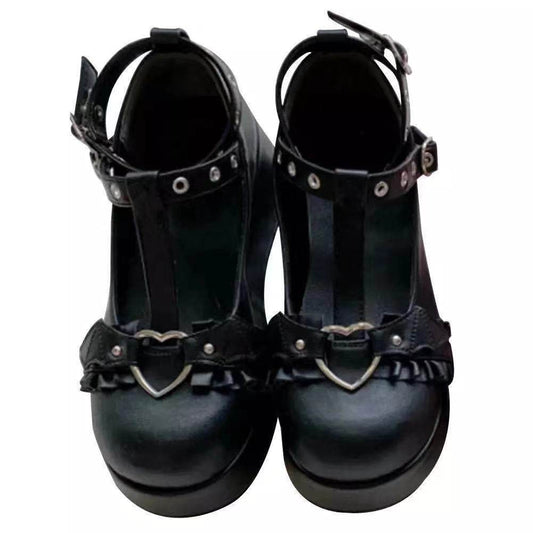 Round Toe Sweet Mary Jane Shoes - Mubimart