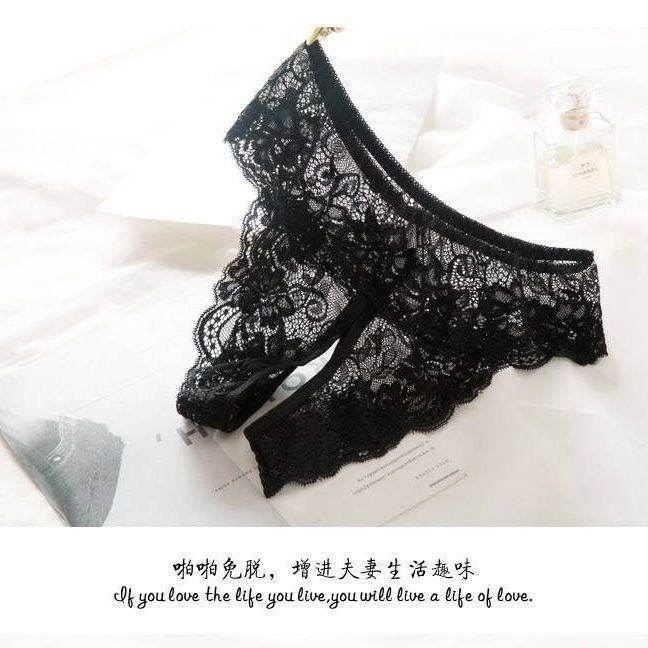 2 Pack Couple's Easy To Wear And Take Off Underwear T Back Female Regret Temptation Large Size 200kg Lace Massage - Mubimart