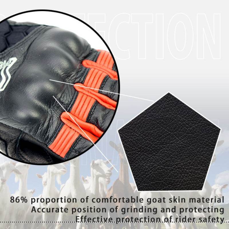 Leather Gloves Motorcycle Gloves Riding Gloves - Mubimart