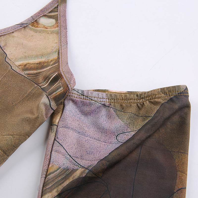 Women's Fashion Abstract Print Camisole Top - Mubimart
