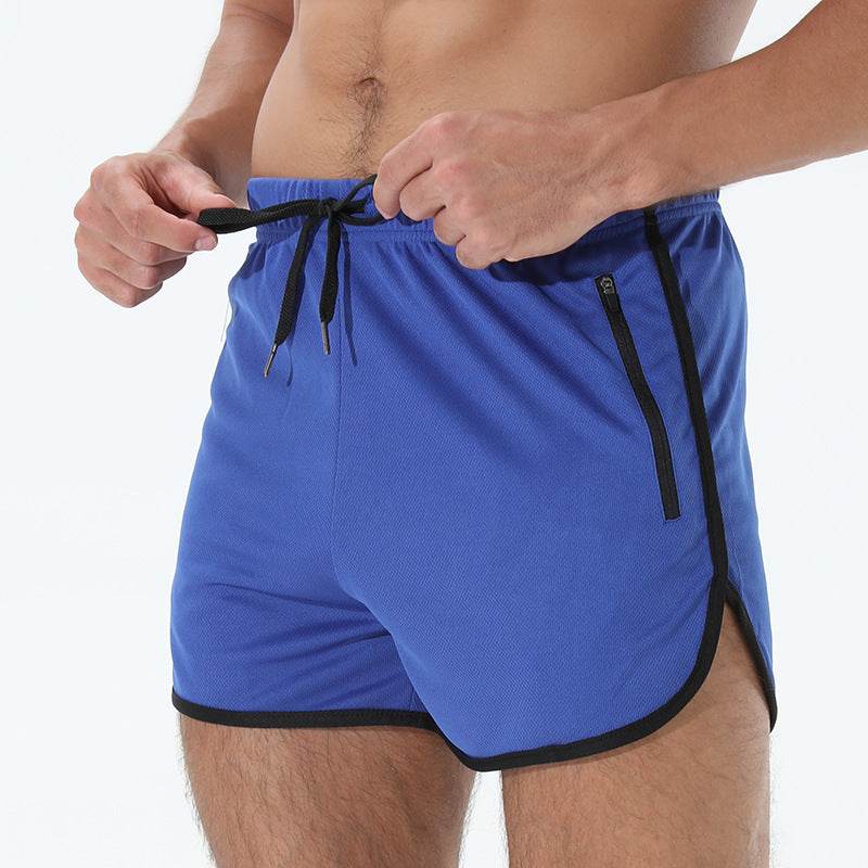Men's Fashion Quick-drying Workout Zipper Pocket Shorts - Mubimart