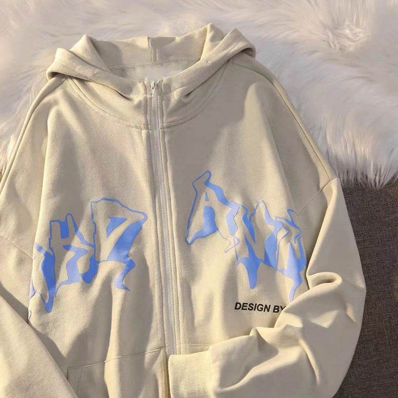 Men's And Women's Hoodies Gothic Couple Harajuku Large Size Zipper Sweater - Mubimart