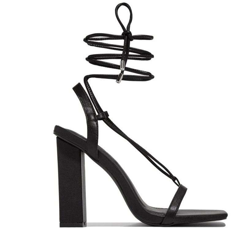 Women's Square Toe High Heel Strappy Sandals