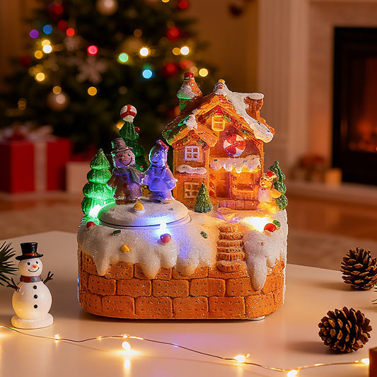 Creative Mini Rotating Gingerbread Man Music Box Desktop Ornament