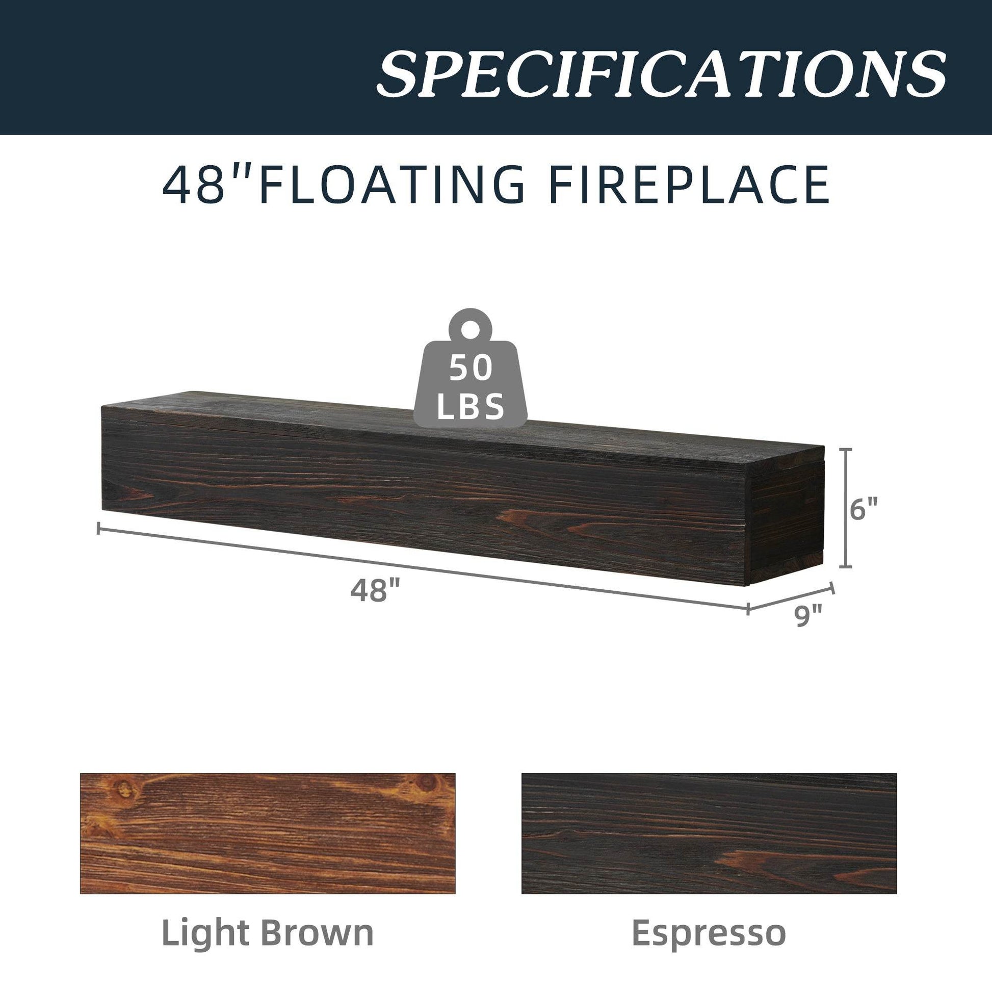 Rustic Wood Mantels, Wall Mounted And Floating Shelves For Home Decor - Mubimart