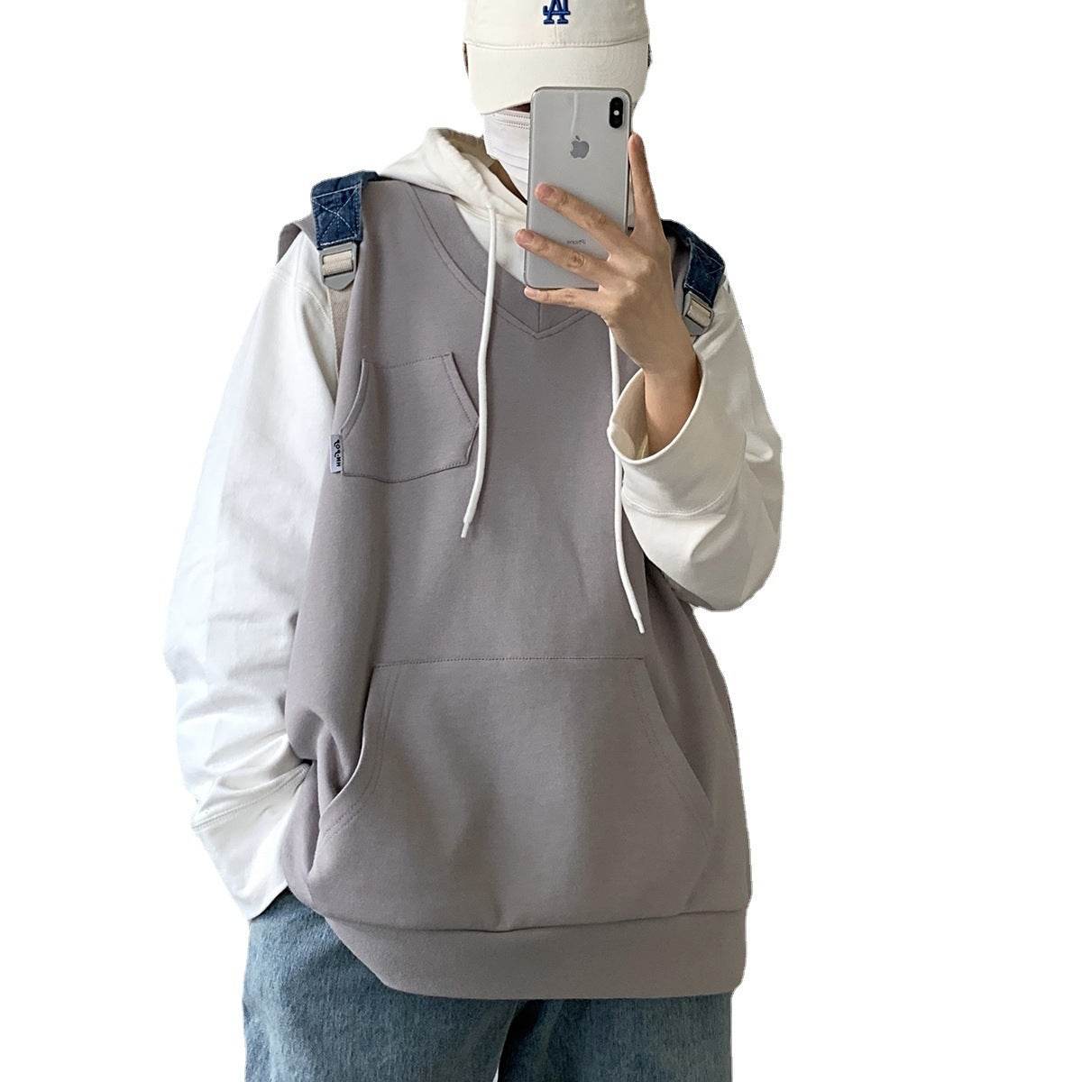Knitted Vest Literary Sleeveless Vest Casual Men's Vest Sweater - Mubimart