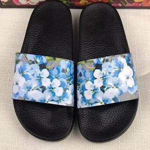 Womens Slippers Slide Sandals Floral Printing Rubber Flip-flops Shoes Red Green - Mubimart