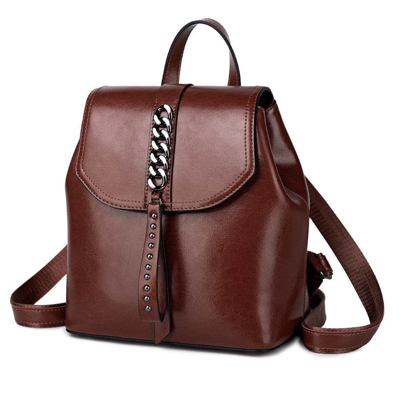 Leather Backpack Women Car Stitching Fashion Leather Casual Backpack Women Travel Backpack - Mubimart