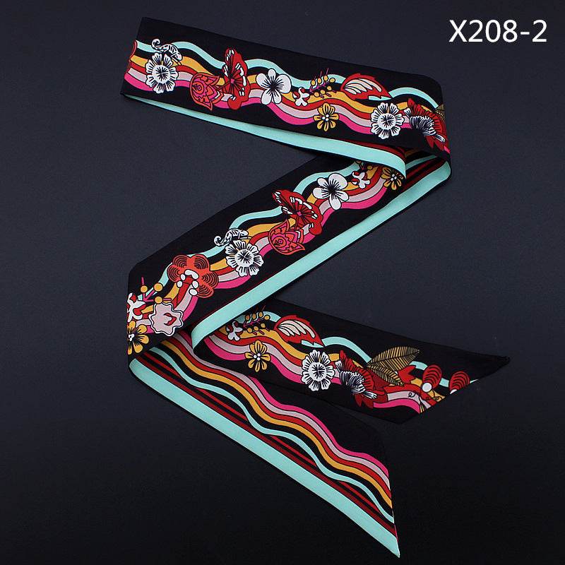 Women's French Flower Wave Imitated Silk Scarves - Mubimart