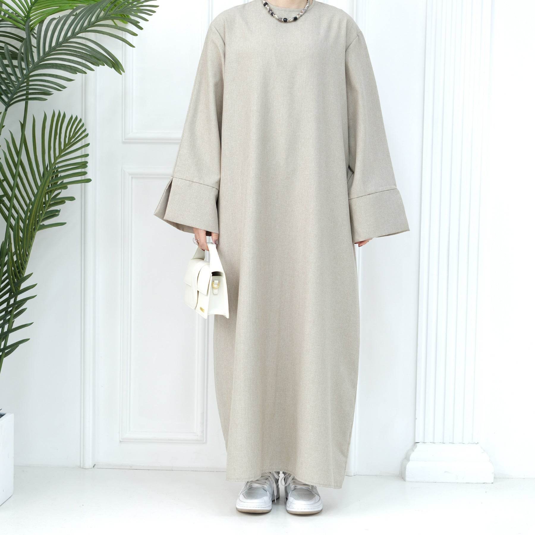 Middle East Turkey Loose Plus Size Elegant Dress Robe - Mubimart