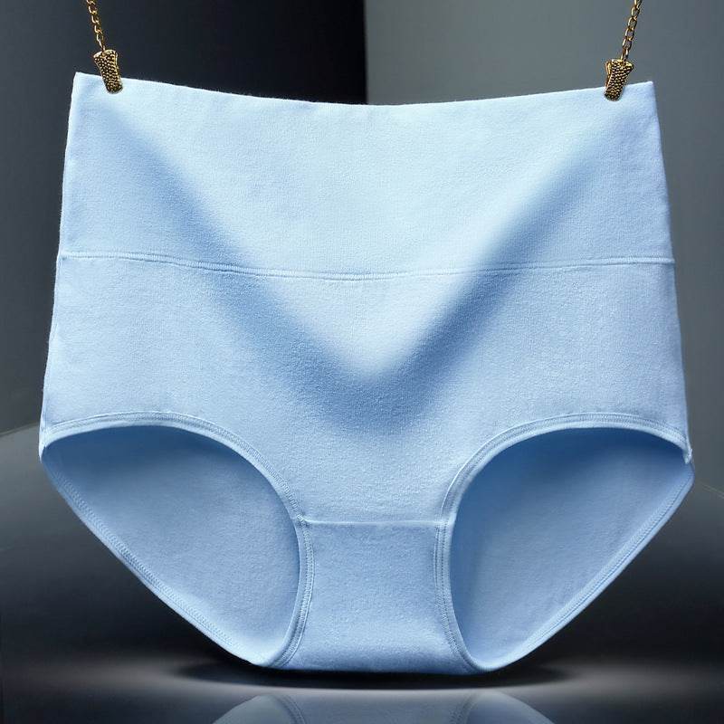 Plus Size Plus Size Cotton Ladies Panties Belly Control Buttocks High Waist Panties Pure Cotton High Waist Panties - Mubimart