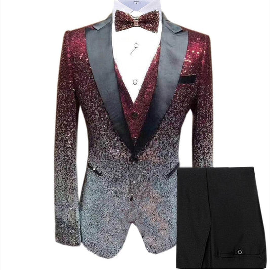 Three-piece Stage Suit For Men - Mubimart