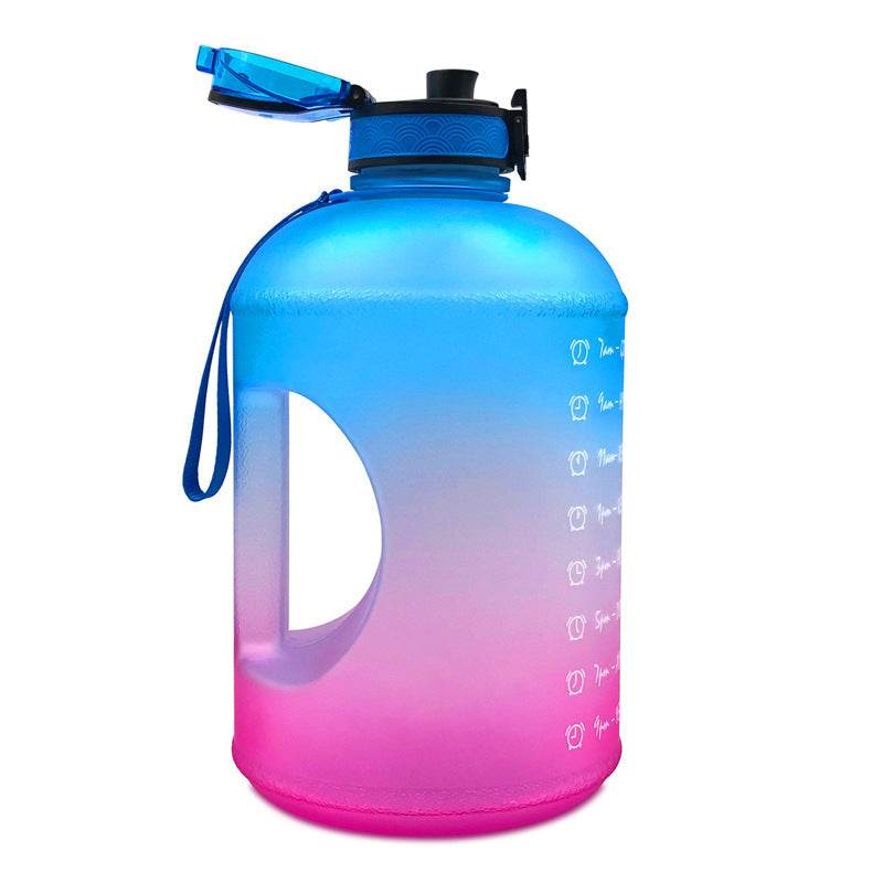 Sports Bottle Plastic Bouncing Cup Frosted Gradient Fitness Space Cup - Mubimart
