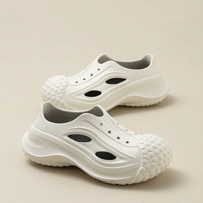 Fashion Thick-soled Clogs Shoes Indoor Floor Slippers Women Men Summer Outdoor Non-Slip Baotou Toe Beach Shoes - Mubimart
