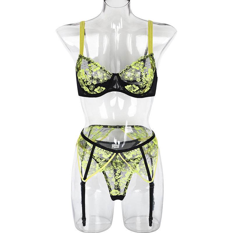 Women's Embroidered Lace Underwired Shapewear - Mubimart