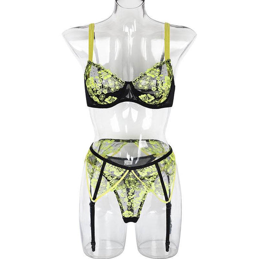 Women's Embroidered Lace Underwired Shapewear - Mubimart