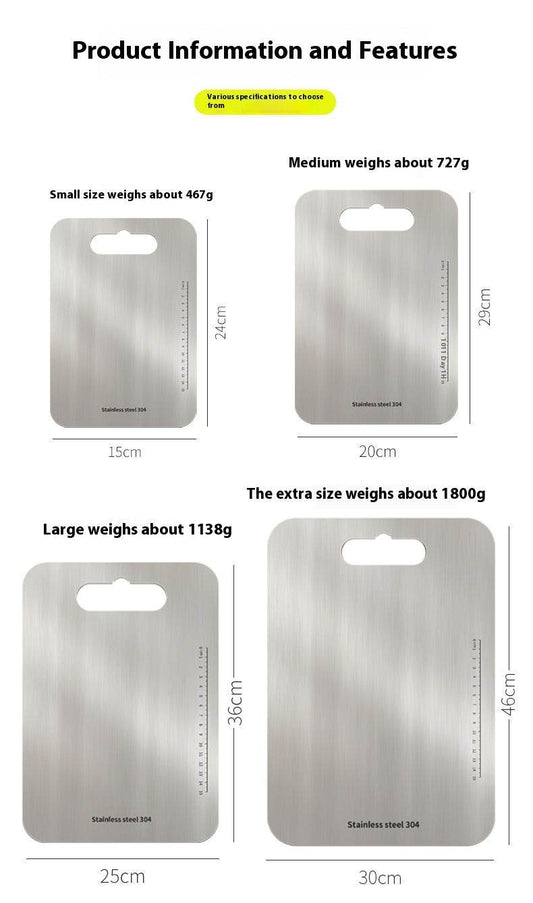 Household Stainless Steel Cutting Board Cut Vegetables - Mubimart