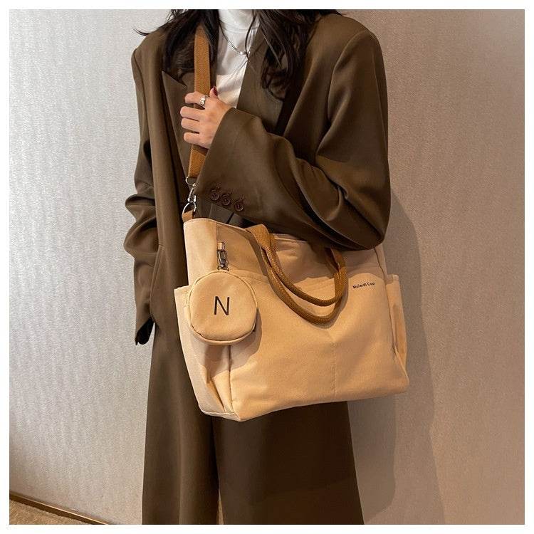 Niche Casual Fashion Nylon Canvas Tote Bag For Women - Mubimart