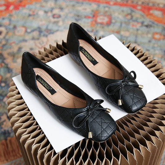 Women's Square Toe Slip-On Mary Jane Shoes - Mubimart