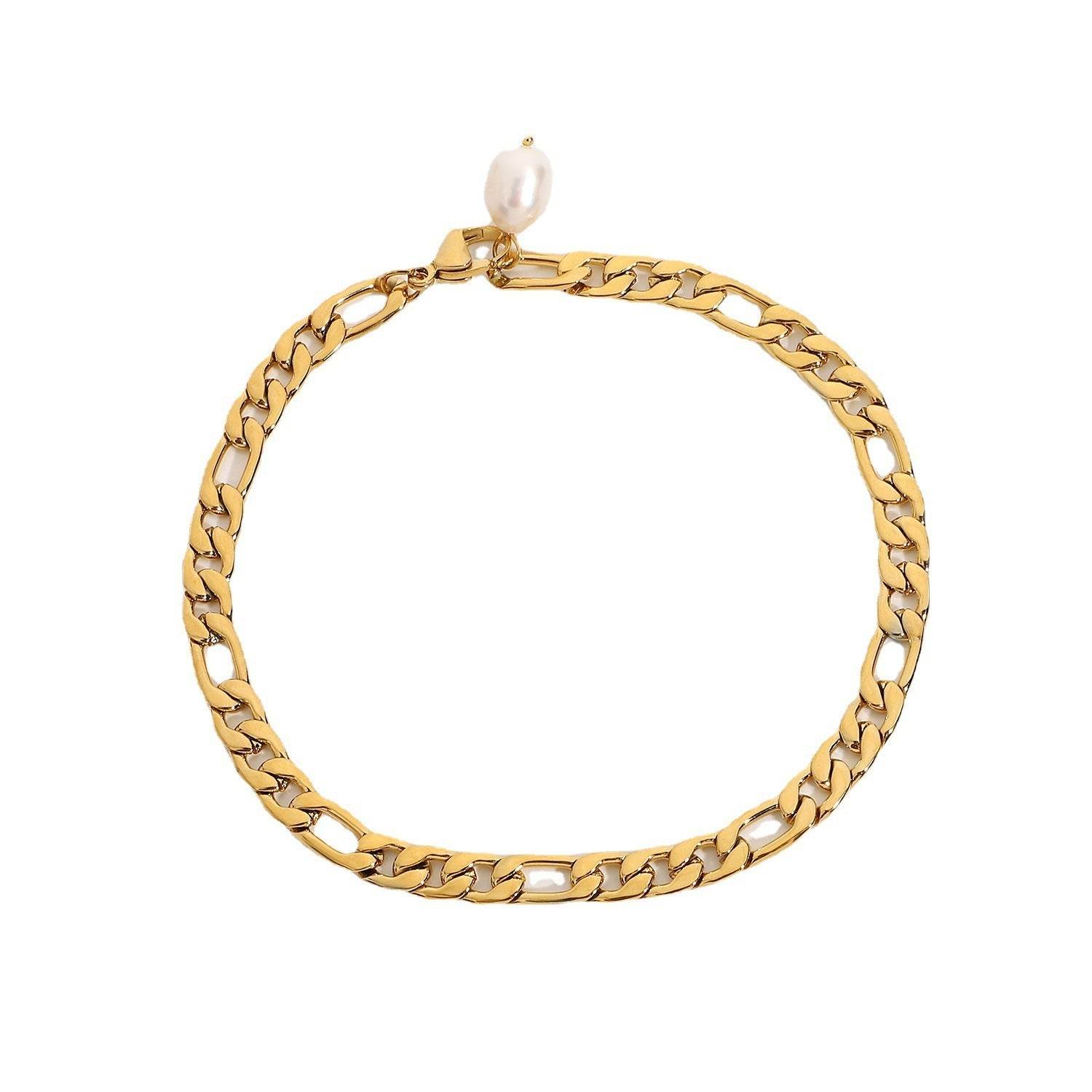 Fashion 18K Gold Plated Stainless Steel Anklets - Mubimart