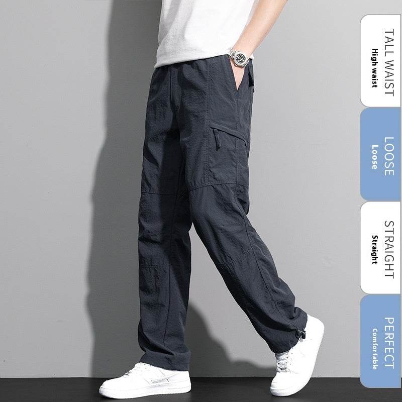 Thin Overalls Men's Casual Loose Ultrathin Khaki Straight - Mubimart