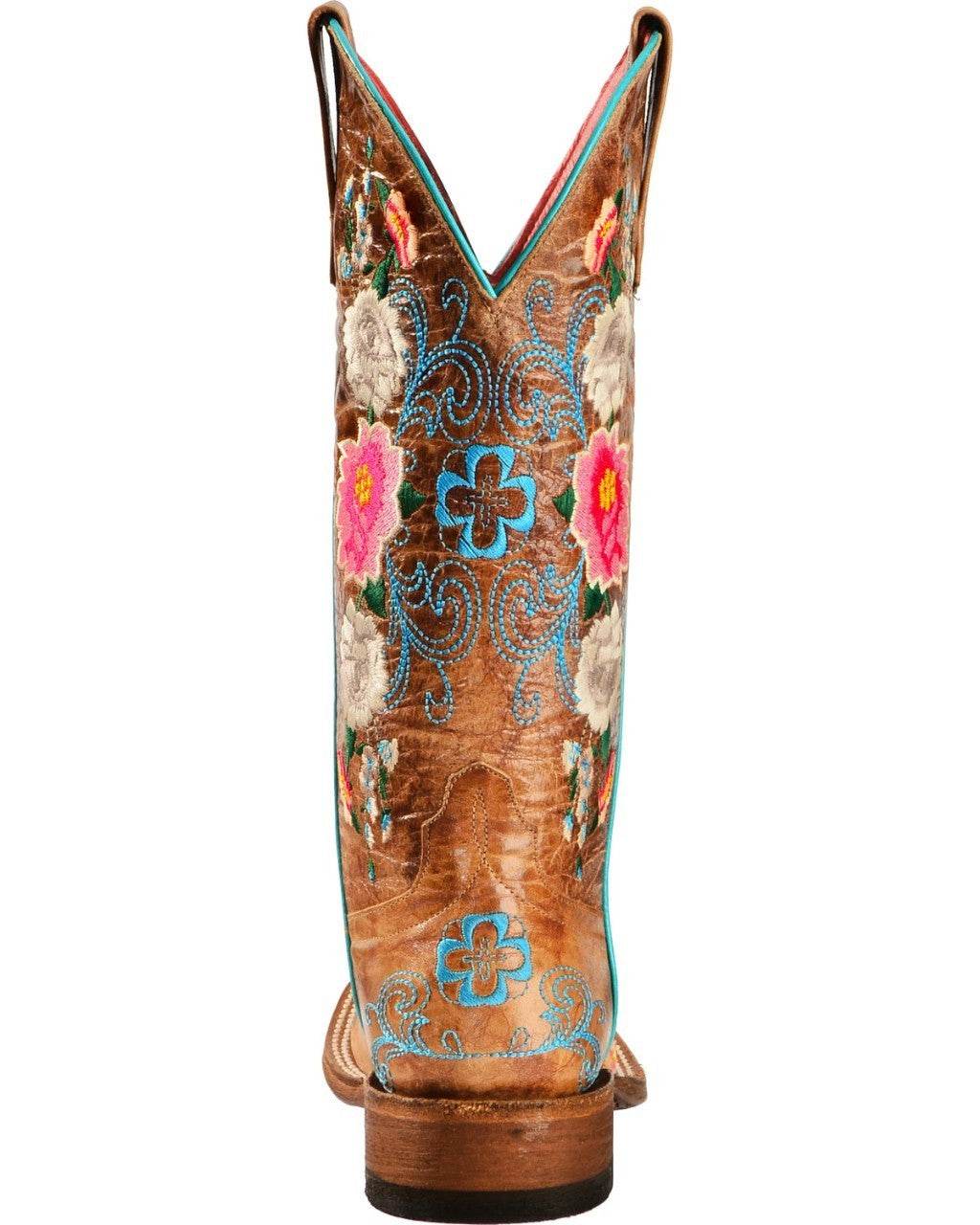 New Lady's Flower Vintage Knight Boots Tall Brown Artificial Pu Fashion Boots - Mubimart