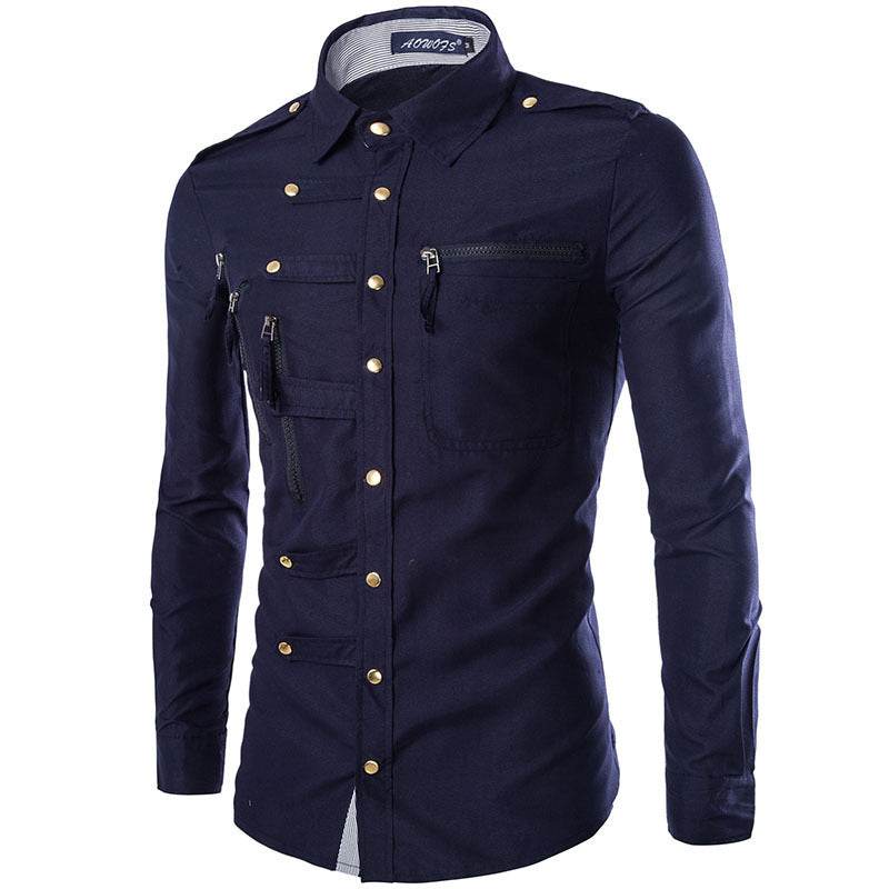 Brand Men Shirt Fashion Design Mens Slim Fit Cotton Dress Shirt Stylish Long Sleeve Shirts Chemise Homme Camisa Masculina - Mubimart