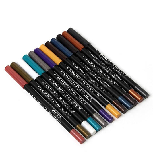 12 Color Eyeliner Pencil Pearl Eyes Lying Silkworm - Mubimart