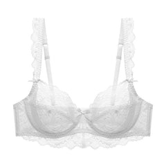 Transparent Lace Bra Ultra-thin Plus Size Bra - Mubimart - Plus Size bra 