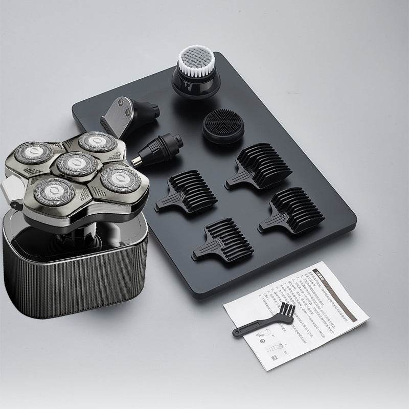Cross-border Five-head Shaving Head Artifact For Men Shaver Multi-function Electric Shaver Scraping Hair Clippers Wholesale - Mubimart