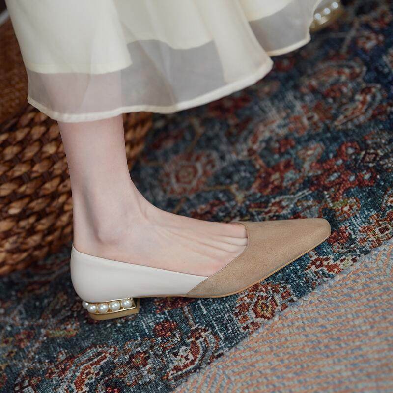 New Leather Women's Fairy Style Pointed Toe Flat Shoes - Mubimart