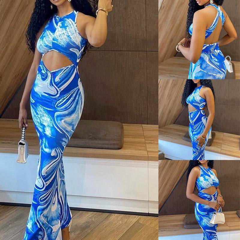 Summer Sleeveless Backless Party Party Dresses Women's Sexy Package Hip Dresses - Mubimart