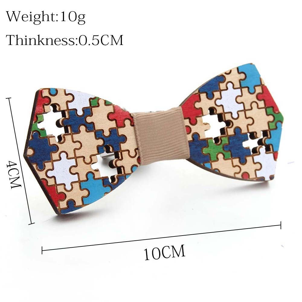 Hand-painted Puzzle Bow Tie Bow Tie Color Hand-painted