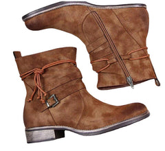 Western Boots Dames Gesp Enkellaarzen Zijrits Schoenen