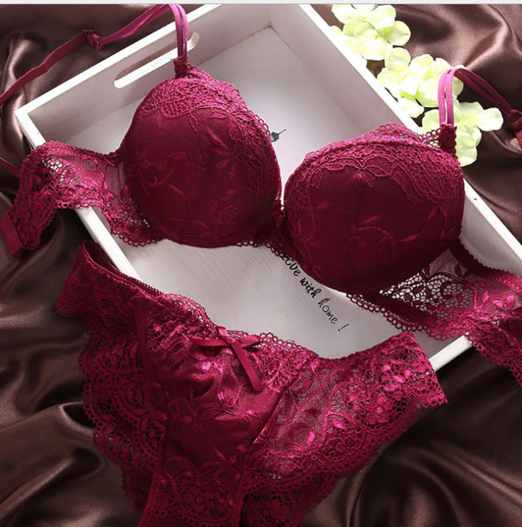 Sexy Lingerie Full Lace Bra Set - Mubimart -  