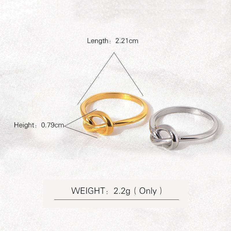 Knotted Heart Knot Titanium Steel Hipster Men And Women Neutral Tail Ring - Mubimart