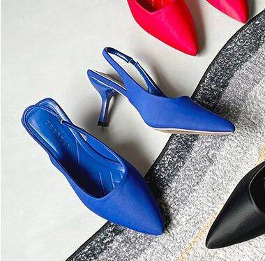 High Heel Mules Purple Pointed Toe Elegant Stiletto Heel - Mubimart