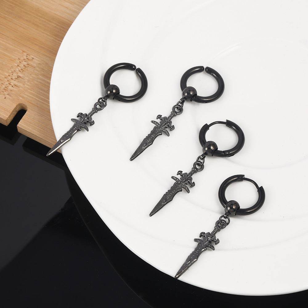 Mens Personalised Vintage Rattle Arrow Earrings - Mubimart