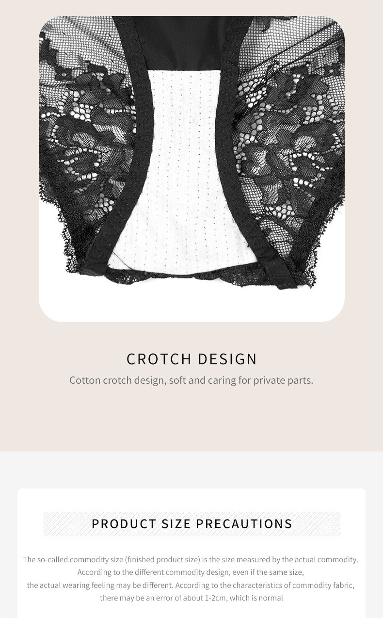 Bone Lace High Waist Women's Panties - Mubimart -  