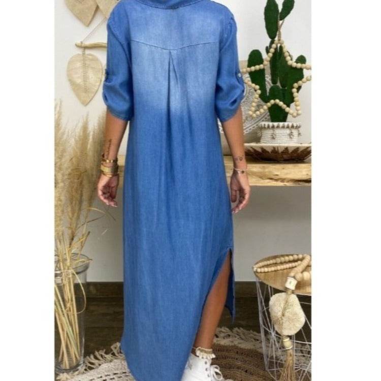 Plus Size Women's Clothing, Foreign Trade Plus Size, New Washed Denim Dresses - Mubimart