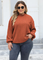 Lady's Pullover Tops Plus Size Half-turtleneck T-shirt Bottoming Shirt