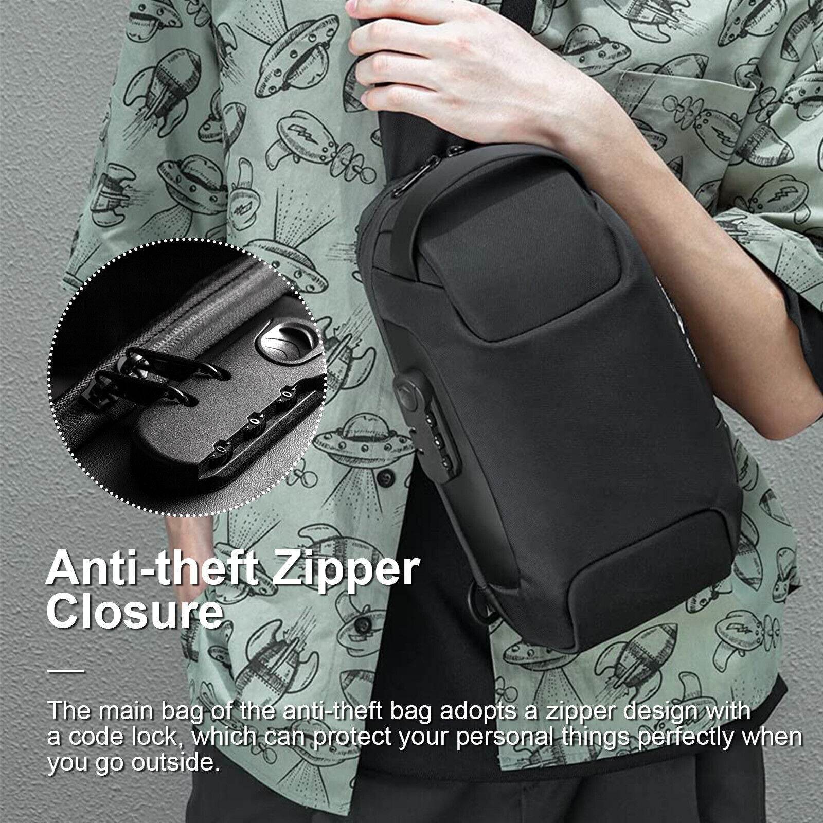 Men's Waterproof Oxford Multifunction Crossbody Bags Anti-theft Shoulder Bags Messenger Sling Chest Bag Pack For Male Sling Shoulder Crossbody Waterproof Anti-theft Chest Bag Backpack Pack USB - Mubimart
